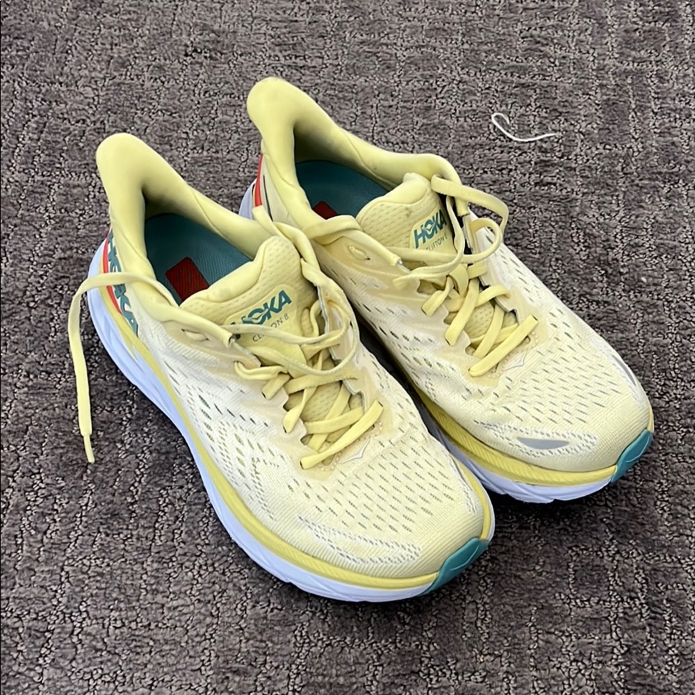 Hoka Women's Yellow Running Shoes Clifton 8